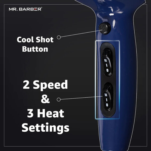 Mr. Barber Infinity Pro BLDC Hair Dryer 2000W | Fast Drying. Low Noise. Lightweight Professional Salon Hair Dryer (MB-INF) - 1 Piece - Image 3