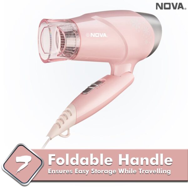 Nova Premium Silky Shine Hot And Cold Foldable NHP 8202 Hair Dryer - Image 4