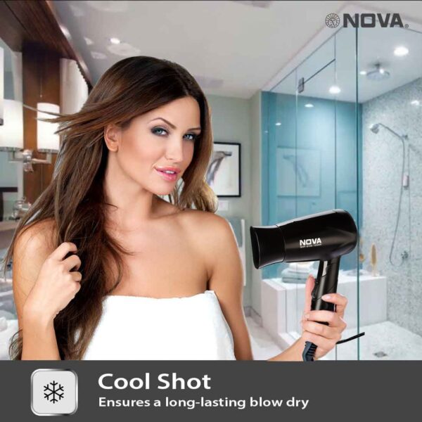 Nova Silky Shine Hot And Cold Foldable NHP 8100 Hair Dryer - Image 5