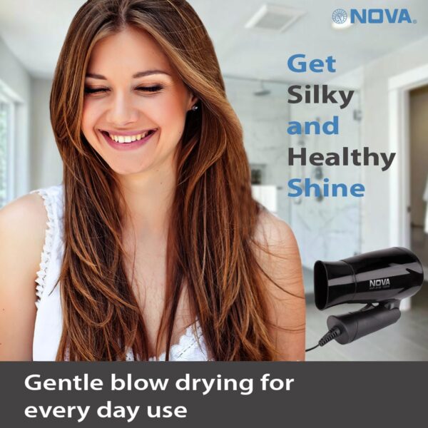 Nova Silky Shine Hot And Cold Foldable NHP 8100 Hair Dryer - Image 6