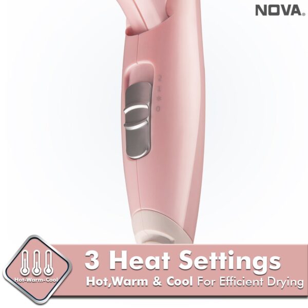 Nova Premium Silky Shine Hot And Cold Foldable NHP 8202 Hair Dryer - Image 6