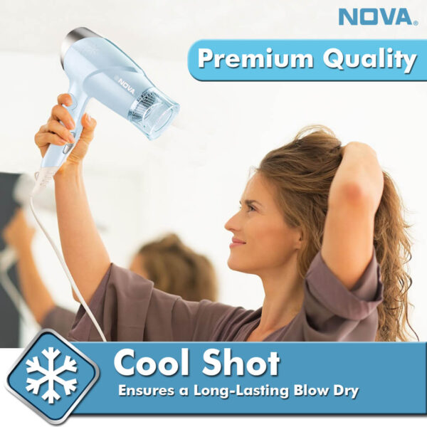 Nova Premium Silky Shine Hot And Cold Foldable NHP 8203 Hair Dryer - Image 7