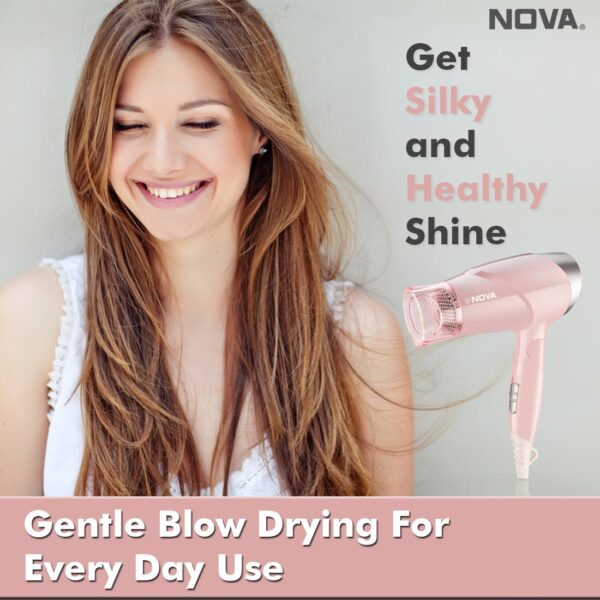 Nova Premium Silky Shine Hot And Cold Foldable NHP 8202 Hair Dryer - Image 7