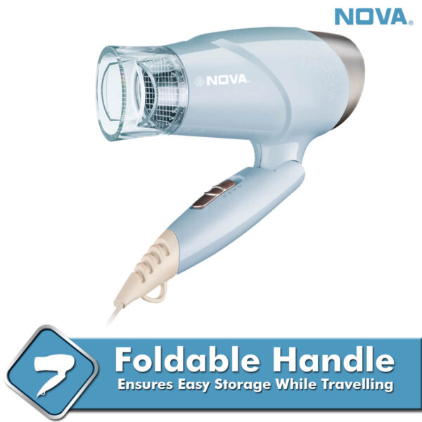 Nova Premium Silky Shine Hot And Cold Foldable NHP 8203 Hair Dryer - Image 8