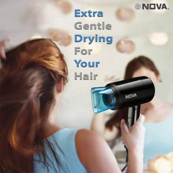 Nova Silky Shine Hot And Cold Foldable NHP 8105 Hair Dryer - Image 4