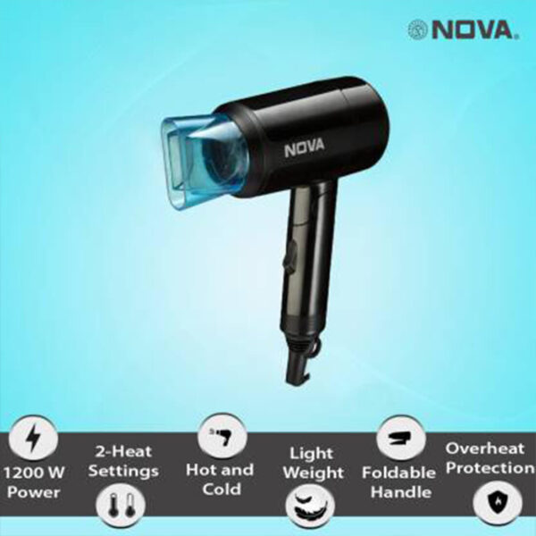 Nova Silky Shine Hot And Cold Foldable NHP 8105 Hair Dryer - Image 5