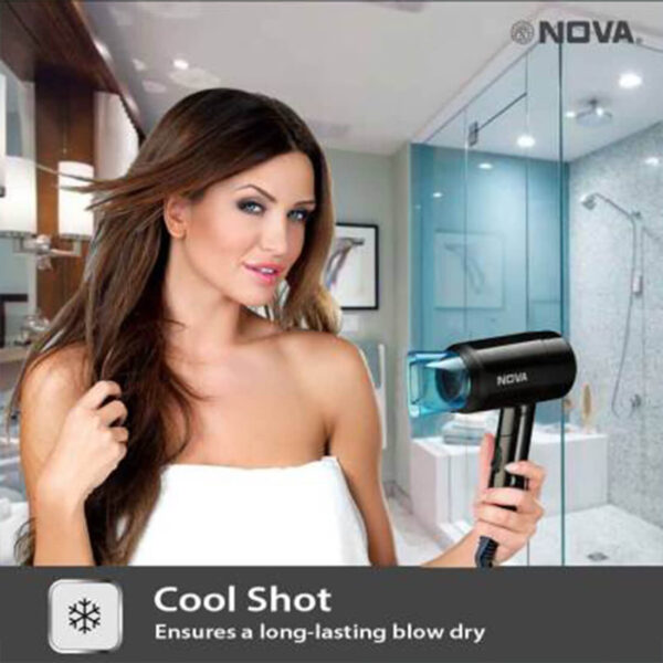 Nova Silky Shine Hot And Cold Foldable NHP 8105 Hair Dryer - Image 6
