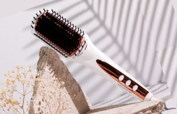 Hair Dryer Brush Deluxe Hair Straightener Brush - Rose Gold - Image 5