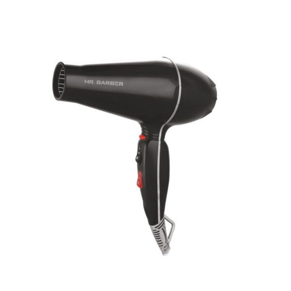 Mr. Barber Airmax Dryer with 2 Air Flow Detachable Nozzles Turbo Motor Powerful Professional Hair Dryer For Styling & Dressing 2400 Watts (Black) - 1 Piece